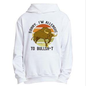 Sorry IM Allergic To Bullsh T Funny Bull Sunset Cattle Meme Urban Pullover Hoodie