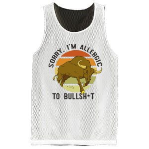 Sorry IM Allergic To Bullsh T Funny Bull Sunset Cattle Meme Mesh Reversible Basketball Jersey Tank