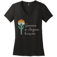 Someone In Arizona Loves Me Cactus Az Vintage Women's V-Neck T-Shirt