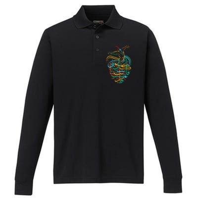 Sufism Islamic Arabic Calligraphy Gift Sufi Whirling Performance Long Sleeve Polo