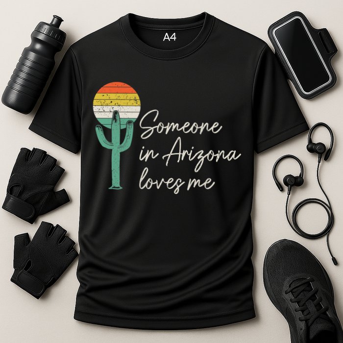 Someone In Arizona Loves Me Retro Cactus Cooling Performance Crew T-Shirt