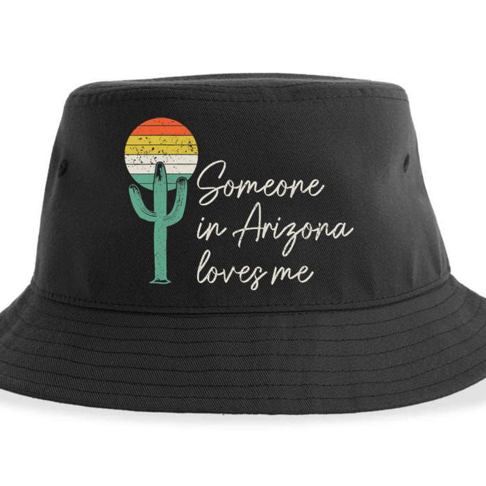 Someone In Arizona Loves Me Retro Cactus Sustainable Bucket Hat