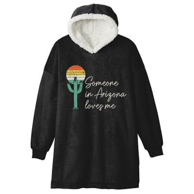 Someone In Arizona Loves Me Retro Cactus Hooded Wearable Blanket