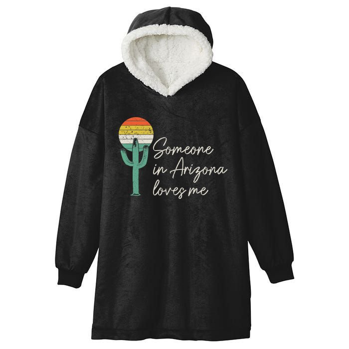 Someone In Arizona Loves Me Retro Cactus Hooded Wearable Blanket