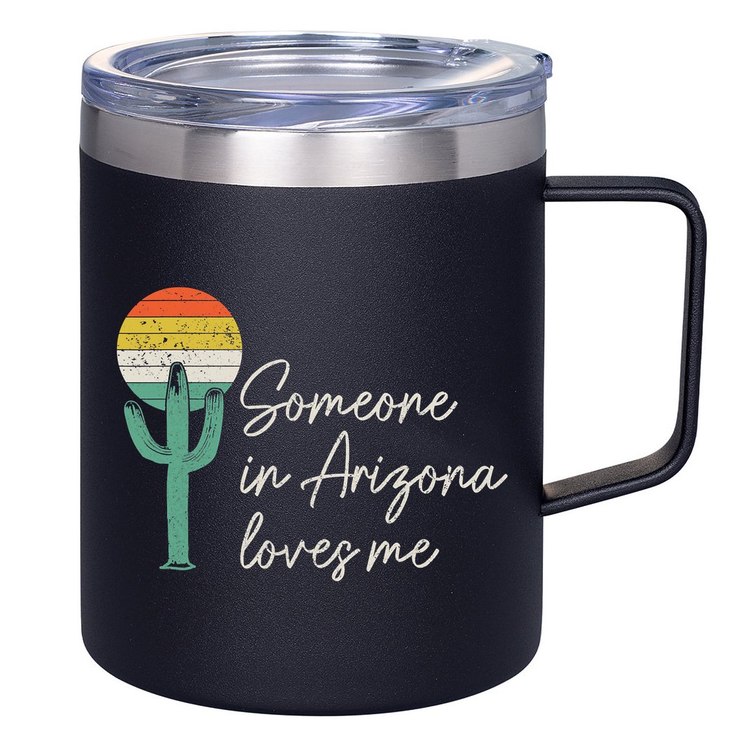 Someone In Arizona Loves Me Retro Cactus 12oz Stainless Steel Coffee Mug
