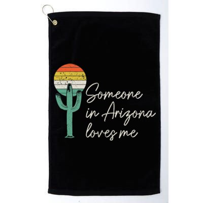 Someone In Arizona Loves Me Retro Cactus Platinum Collection Golf Towel