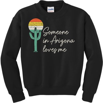 Someone In Arizona Loves Me Retro Cactus Kids Sweatshirt