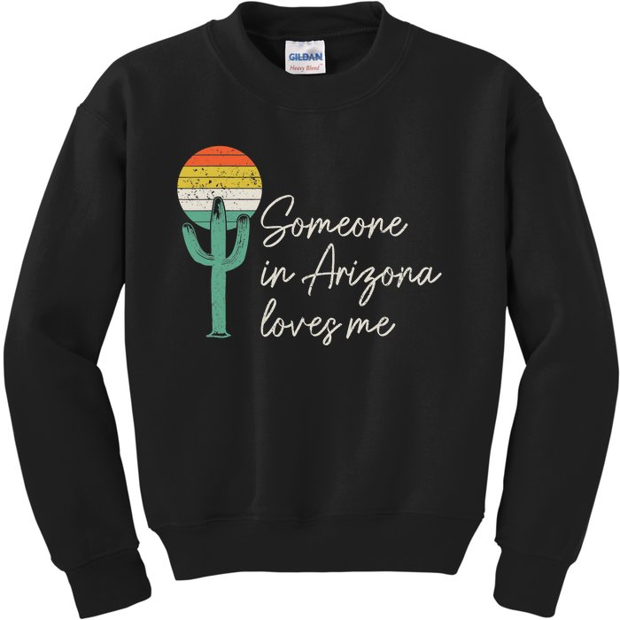 Someone In Arizona Loves Me Retro Cactus Kids Sweatshirt