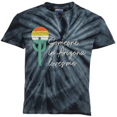 Someone In Arizona Loves Me Retro Cactus Kids Tie-Dye T-Shirt