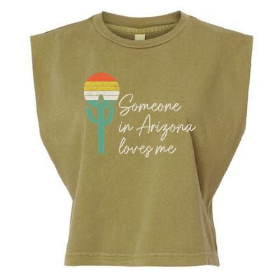 Someone In Arizona Loves Me Retro Cactus Garment-Dyed Women's Muscle Tee