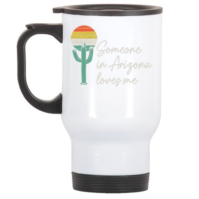 Someone In Arizona Loves Me Retro Cactus Stainless Steel Travel Mug