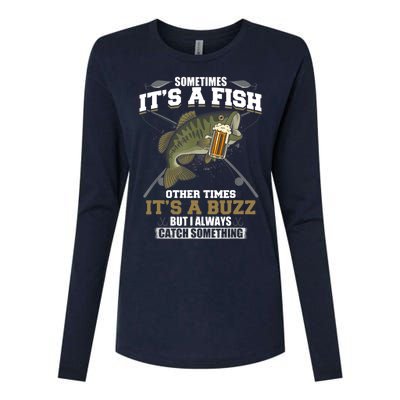 Sometimes It's A Fish Other Times It's A Buzz - Beer Day Womens Cotton Relaxed Long Sleeve T-Shirt