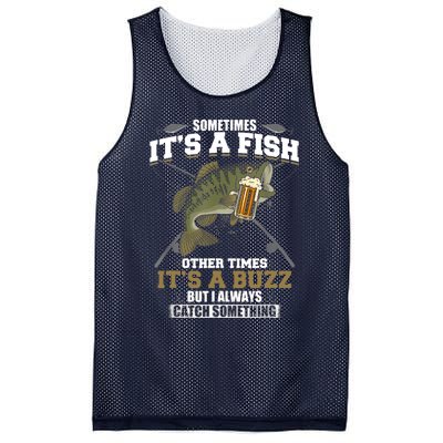 Sometimes It's A Fish Other Times It's A Buzz - Beer Day Mesh Reversible Basketball Jersey Tank