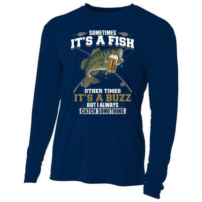 Sometimes It's A Fish Other Times It's A Buzz - Beer Day Cooling Performance Long Sleeve Crew