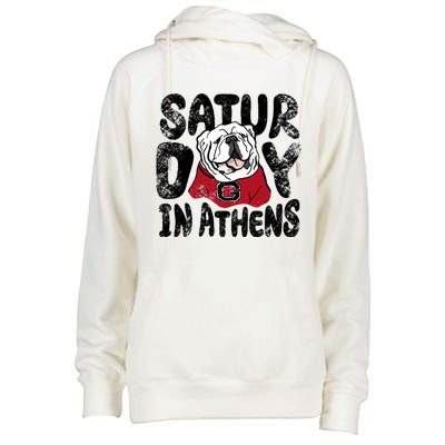 Saturday In Athens Georgia Football Womens Funnel Neck Pullover Hood