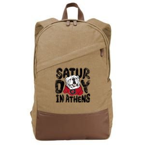 Saturday In Athens Georgia Football Cotton Canvas Backpack