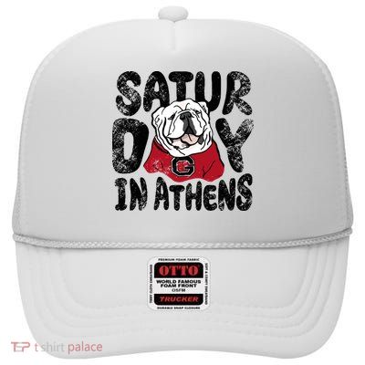 Saturday In Athens Georgia Football High Crown Mesh Back Trucker Hat