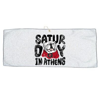 Saturday In Athens Georgia Football Large Microfiber Waffle Golf Towel
