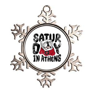 Saturday In Athens Georgia Football Metallic Star Ornament