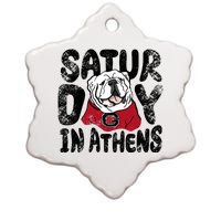 Saturday In Athens Georgia Football Ceramic Star Ornament