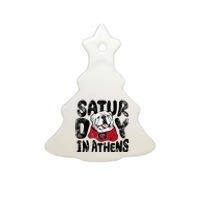 Saturday In Athens Georgia Football Ceramic Tree Ornament