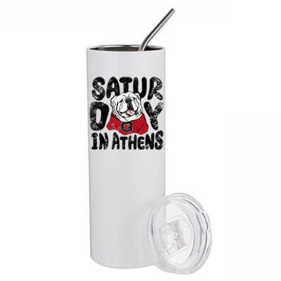 Saturday In Athens Georgia Football Stainless Steel Tumbler