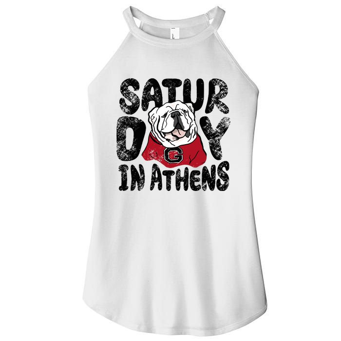 Saturday In Athens Georgia Football Women’s Perfect Tri Rocker Tank