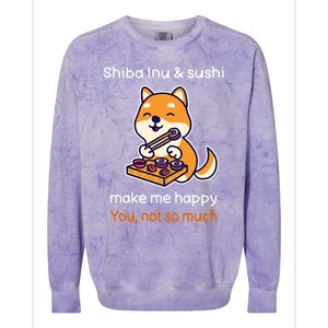 Shiba Inu And Sushi Gift Sarcastic Shiba Lover Sushi Lover Gift Colorblast Crewneck Sweatshirt