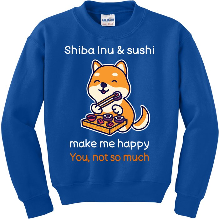 Shiba Inu And Sushi Gift Sarcastic Shiba Lover Sushi Lover Gift Kids Sweatshirt