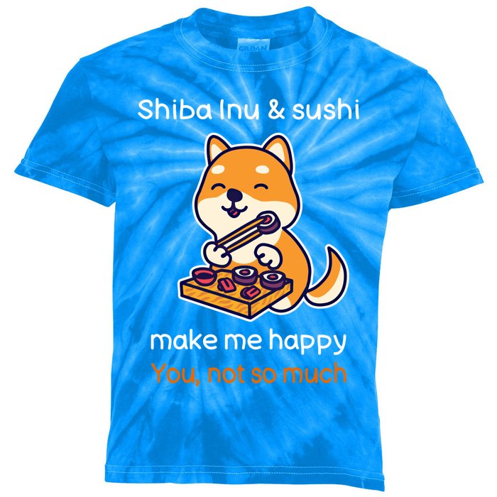 Shiba Inu And Sushi Gift Sarcastic Shiba Lover Sushi Lover Gift Kids Tie-Dye T-Shirt