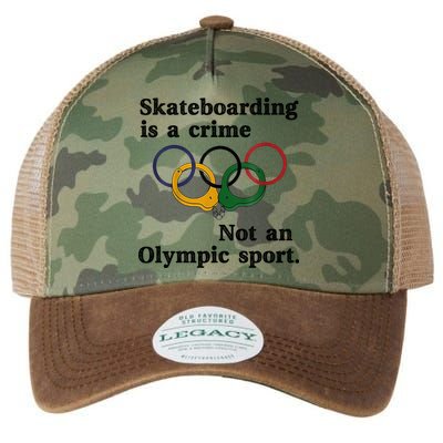 Skateboarding Is A Crime Not An O.lympic Sport Legacy Tie Dye Trucker Hat