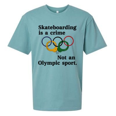 Skateboarding Is A Crime Not An O.lympic Sport Sueded Cloud Jersey T-Shirt