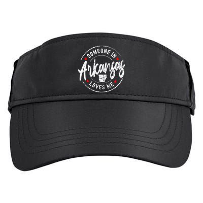 Someone In Arkansas Loves Me Vintage Design Adult Drive Performance Visor