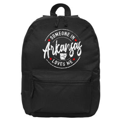 Someone In Arkansas Loves Me Vintage Design 16 in Basic Backpack