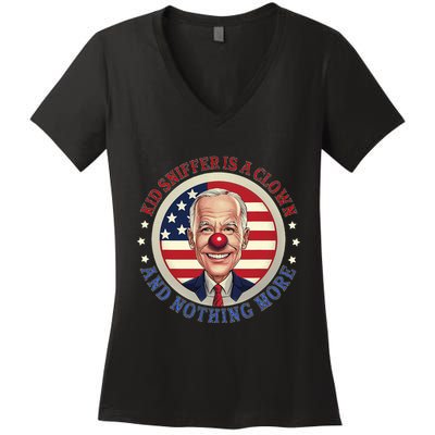 Sniffer Is A Clown And Nothing More Funny Debate Biden Women's V-Neck T-Shirt