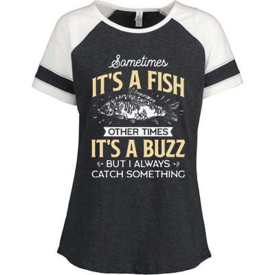 Sometimes ItS A Fish Funny Fishing & Angler Joke Gift Enza Ladies Jersey Colorblock Tee