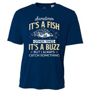 Sometimes ItS A Fish Funny Fishing & Angler Joke Gift Cooling Performance Crew T-Shirt