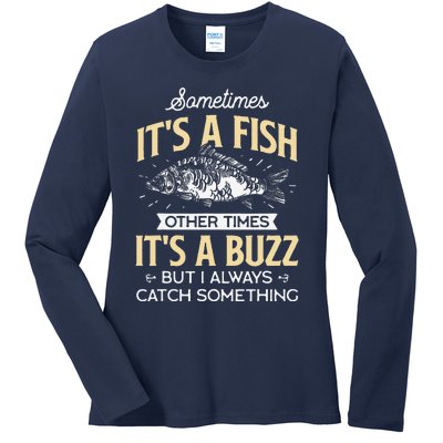 Sometimes ItS A Fish Funny Fishing & Angler Joke Gift Ladies Long Sleeve Shirt