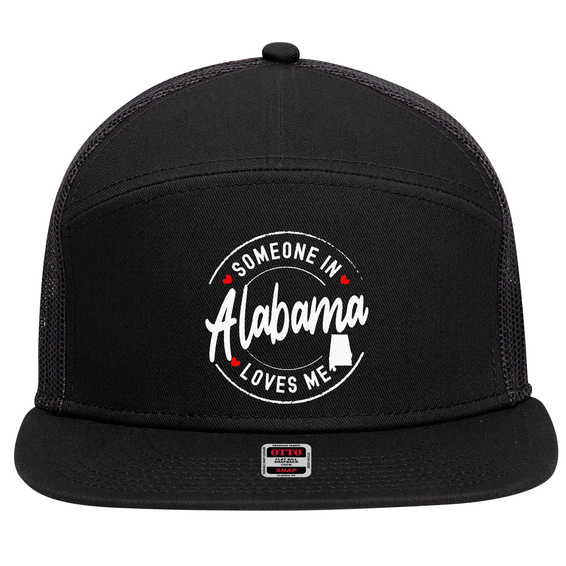 Someone In Alabama Loves Me 7 Panel Mesh Trucker Snapback Hat