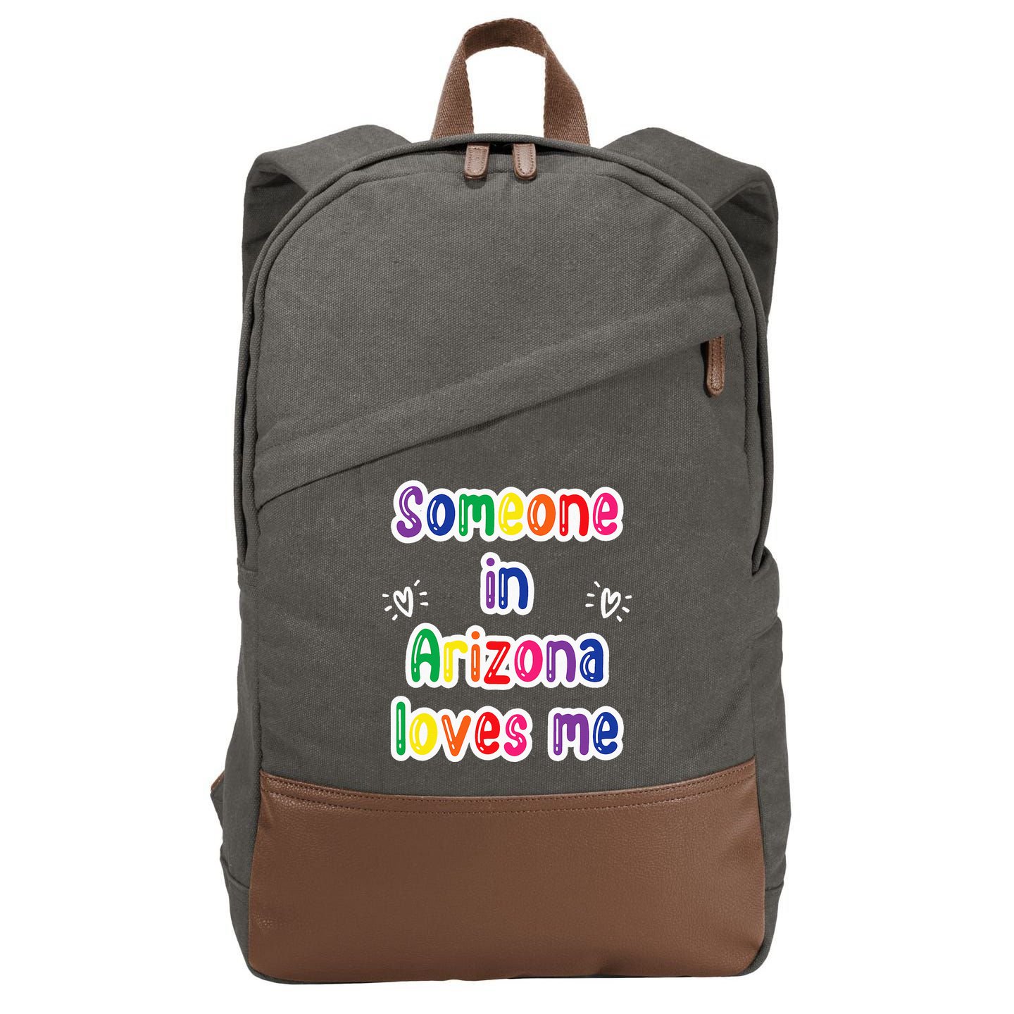 Someone In Arizona Loves Me Cotton Canvas Backpack