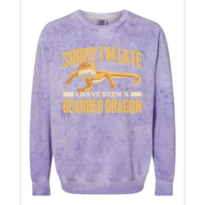 Sorry I Am Late I Have Seen A Baerded Dragon Gift Colorblast Crewneck Sweatshirt