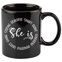 She Is Beautiful Smart Brave Confident Powerful Strong Meaningful Gift 11oz C Handle Ceramic Mug