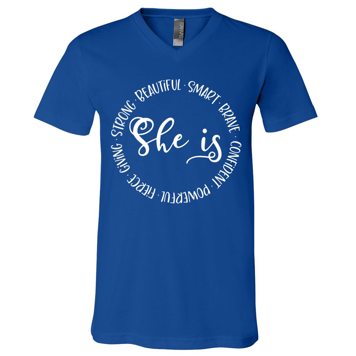 She Is Beautiful Smart Brave Confident Powerful Strong Meaningful Gift V-Neck T-Shirt