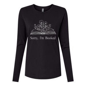 Sorry IM Booked Gift Book Lovers Bookish Womens Cotton Relaxed Long Sleeve T-Shirt