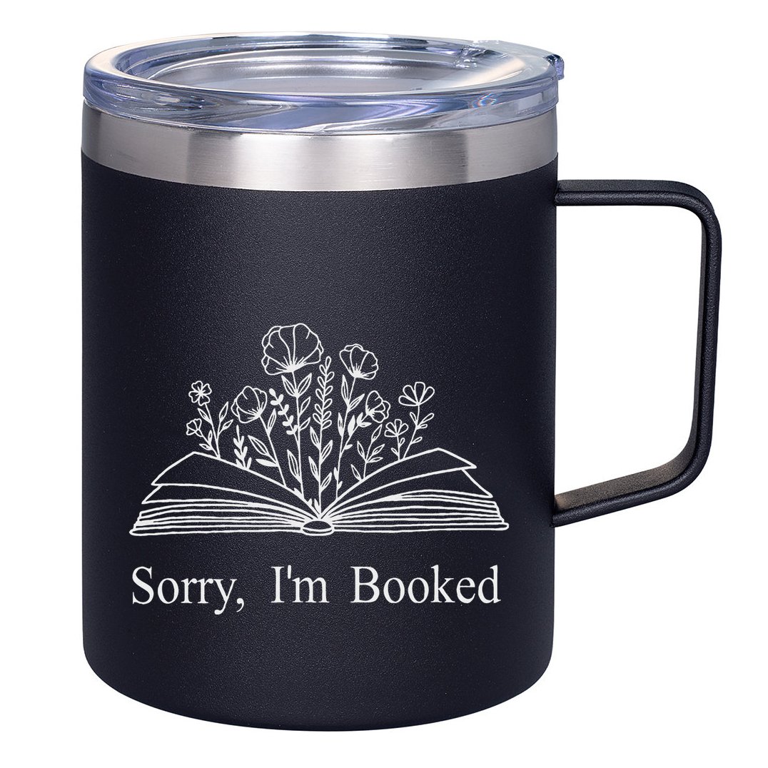 Sorry IM Booked Gift Book Lovers Bookish 12oz Stainless Steel Coffee Mug