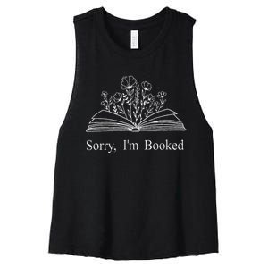 Sorry IM Booked Gift Book Lovers Bookish Women's Racerback Cropped Tank