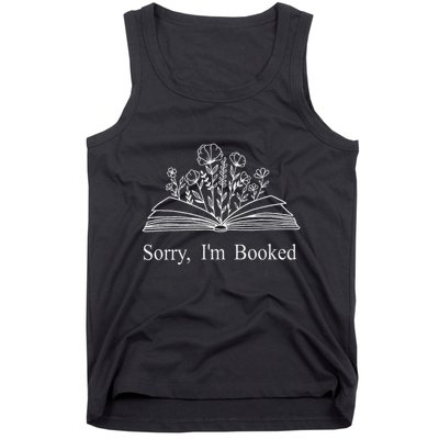 Sorry IM Booked Gift Book Lovers Bookish Tank Top