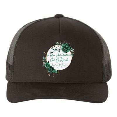 She’S In Bloom And Unbothered Out Of Reach And At Peace Yupoong Adult 5-Panel Trucker Hat