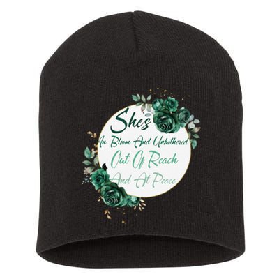 She’S In Bloom And Unbothered Out Of Reach And At Peace Short Acrylic Beanie