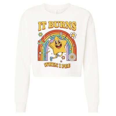  Saying It Burns When I Pee Cropped Pullover Crew